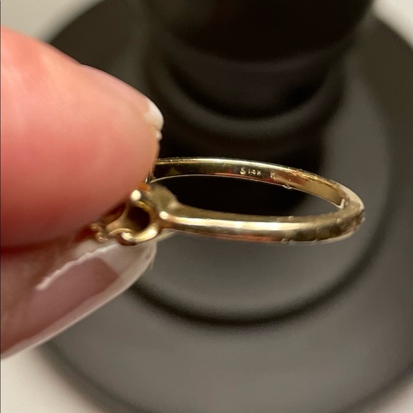 Solid 14k gold 4diamond SETTING only. - Picture 5 of 7